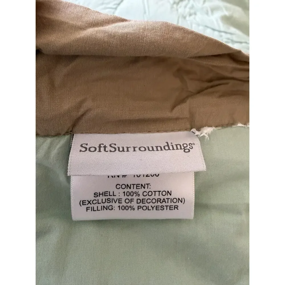 Vintage SOFT SURROUNDINGS sage/mint green Crinkle Comforter Queen Size